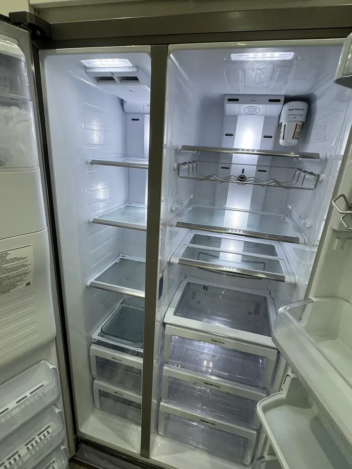 American fridge freezer emptied and cleaned inside